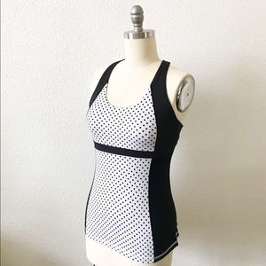 lululemon athletica Black and White Polka Dot Athletic Tank